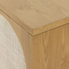 Allegra Sideboard Top Right Honey Oak Veneer Corner Detail