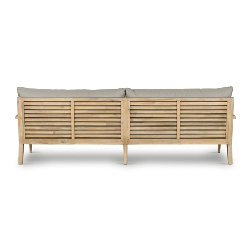 Amaya Outdoor Sofa Natural Acacia Back View Four Hands