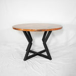 Anvil Copper Dining Table - Black & Natural Copper - Side View