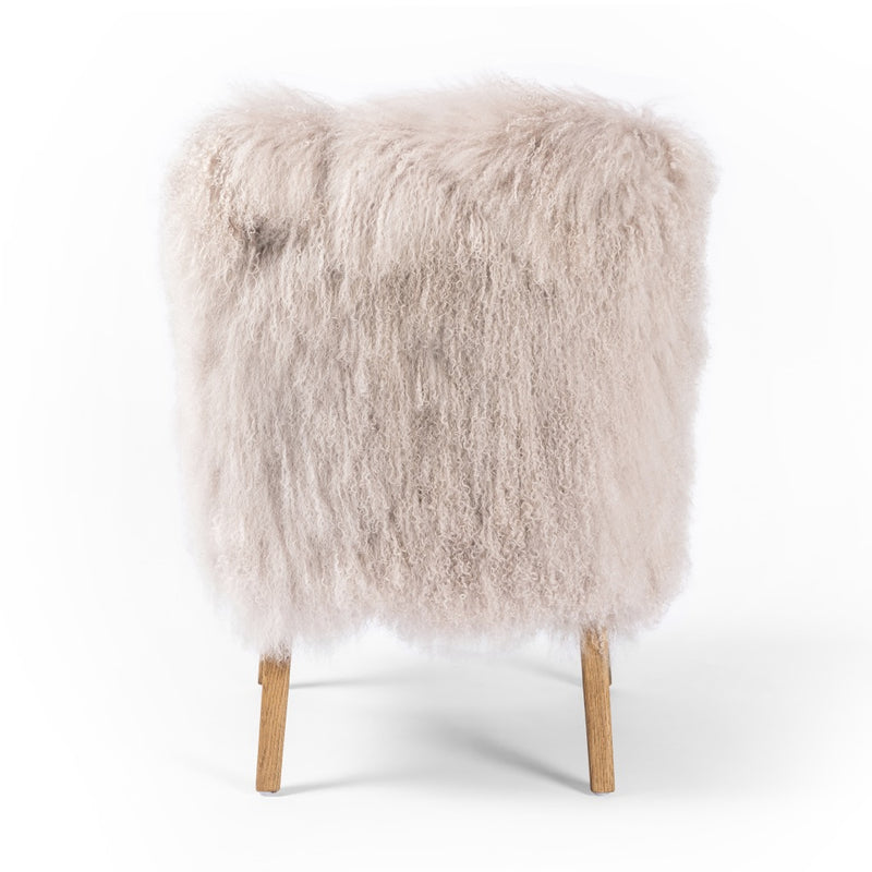 Ashland Armchair Taupe Magnolian Fur Back View Four Hands