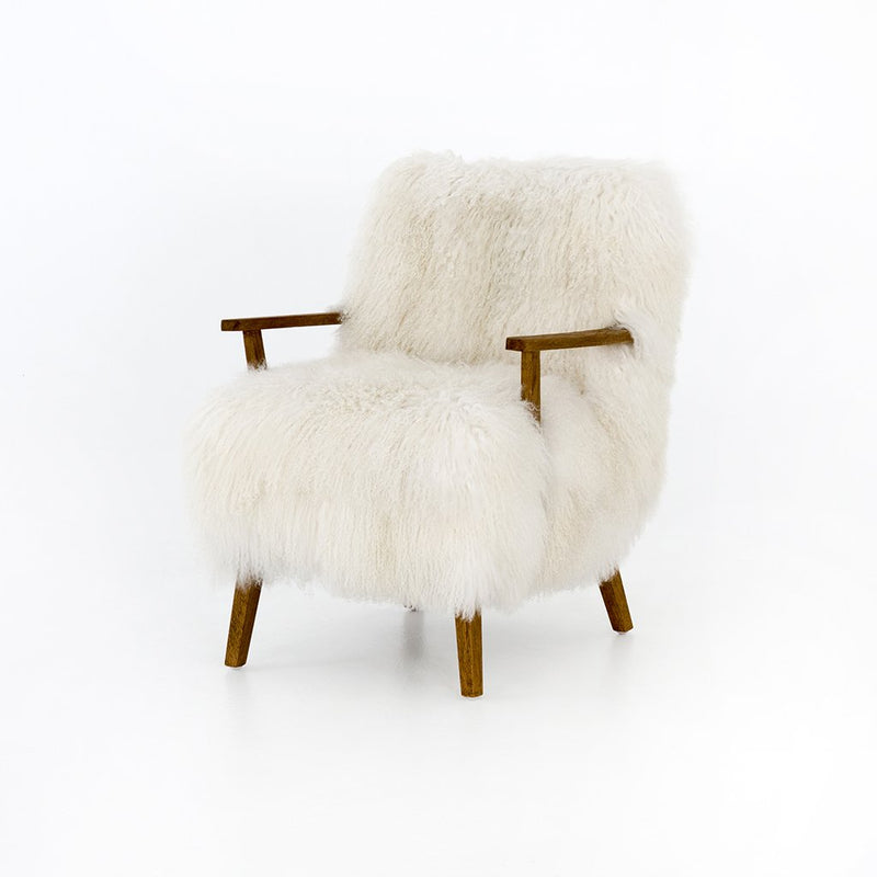 Ashland Arm Chair - Mongolian Cream Fur