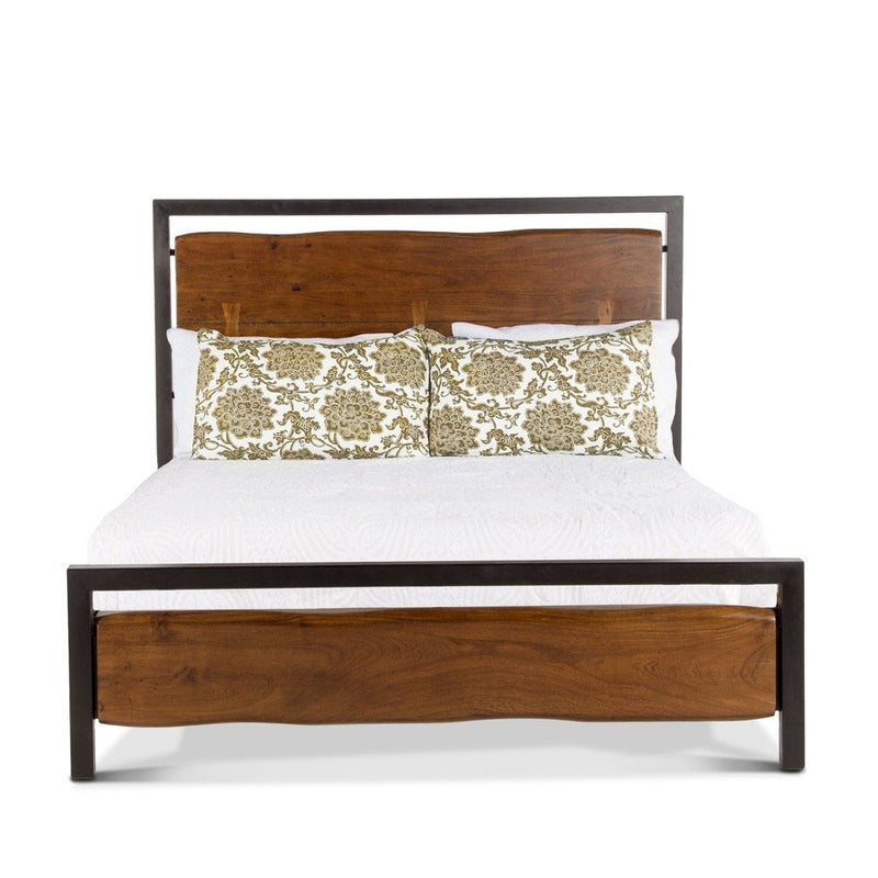 Aspen Acacia Wood Bed - Faux Live Edge front view