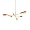 Astrid Chandelier - Dark Brown Leather Light on