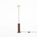 Astrid Floor Lamp - Dark Brown Leather Front View