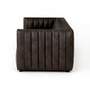 Augustine Dark Leather Sofa - Deacon Wolf Side View