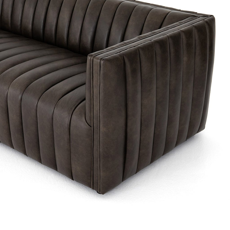 Augustine Dark Leather Sofa - Deacon Wolf Arm Detail