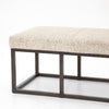 Beaumont Bench Plushtone Linen Iron Leg Details