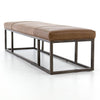 Beaumont Leather Bench Brown Leather CKEN-147A8-208 Four Hands