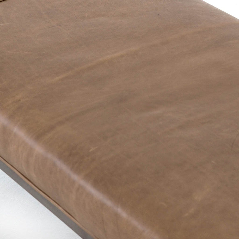 Beaumont Leather Bench Brown Leather CKEN-147A8-208 Four Hands