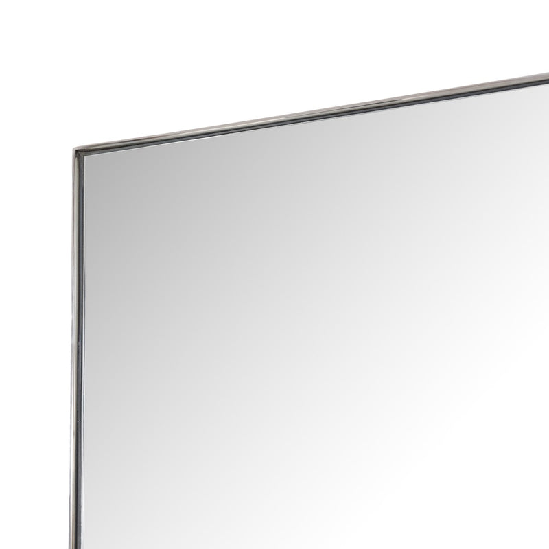 Bellvue Floor Mirror Shiny Steel Left Corner Detail Four Hands