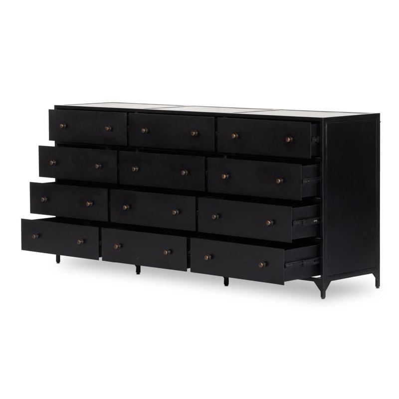 Four Hands Belmont 12 Drawer Dresser Open Drawers