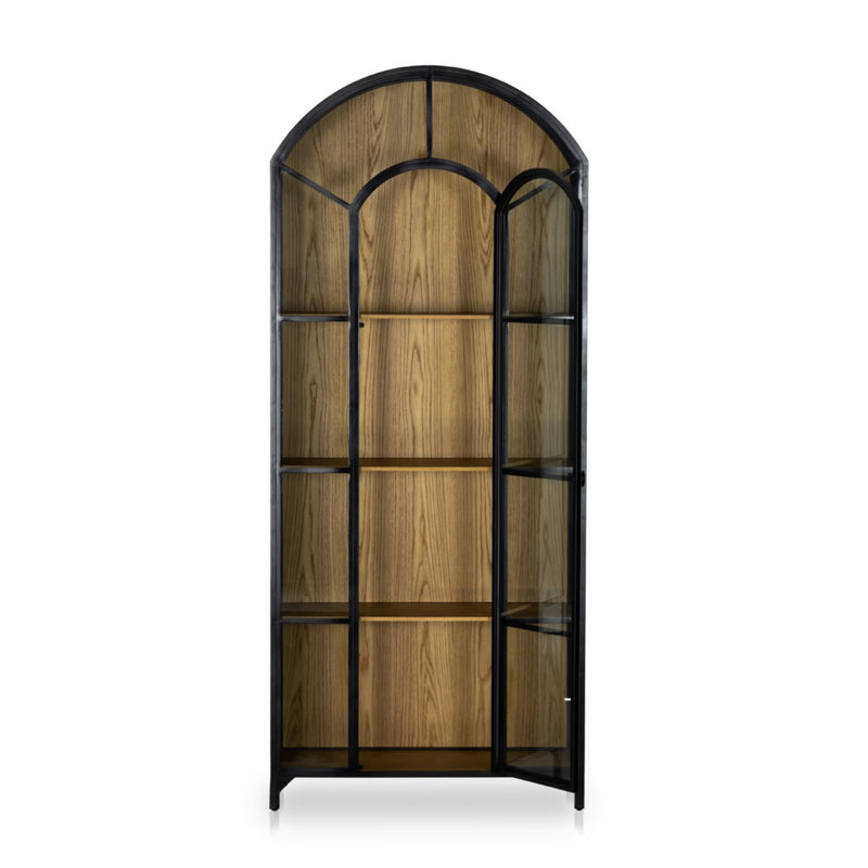 Belmont Cabinet - Black Oak view with door open