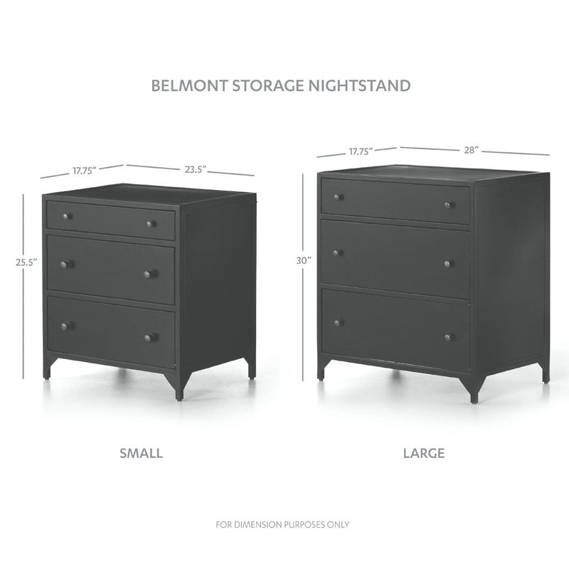 Four Hands Belmont Storage Nightstand Dimension Chart