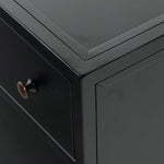 Four Hands Belmont Storage Nightstand Black Iron Corner Detail