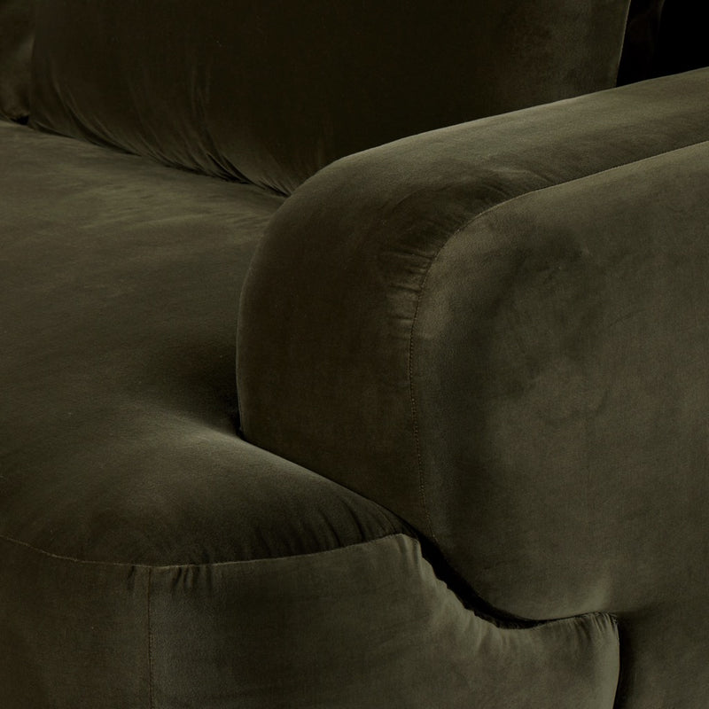 Benito Sofa Surrey Olive Velvet Armrest Four Hands