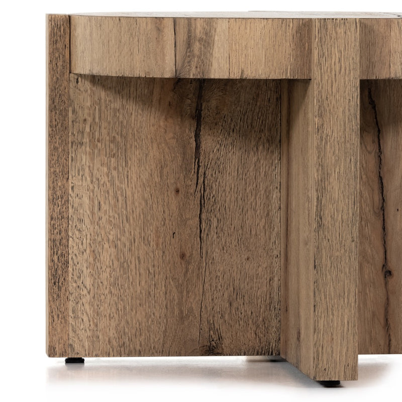 Bingham End Table Rustic Oak Veneer Legs Detail