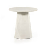 Bowman Outdoor End Table White Concrete Angled View Four Hands