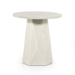 Bowman Outdoor End Table White Concrete Side View