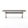 Brennan Black Oak Dining Table Side View