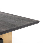 Brennan Black Oak Dining Table Corner Detail