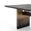 Brennan Black Oak Dining Table Corner Detail