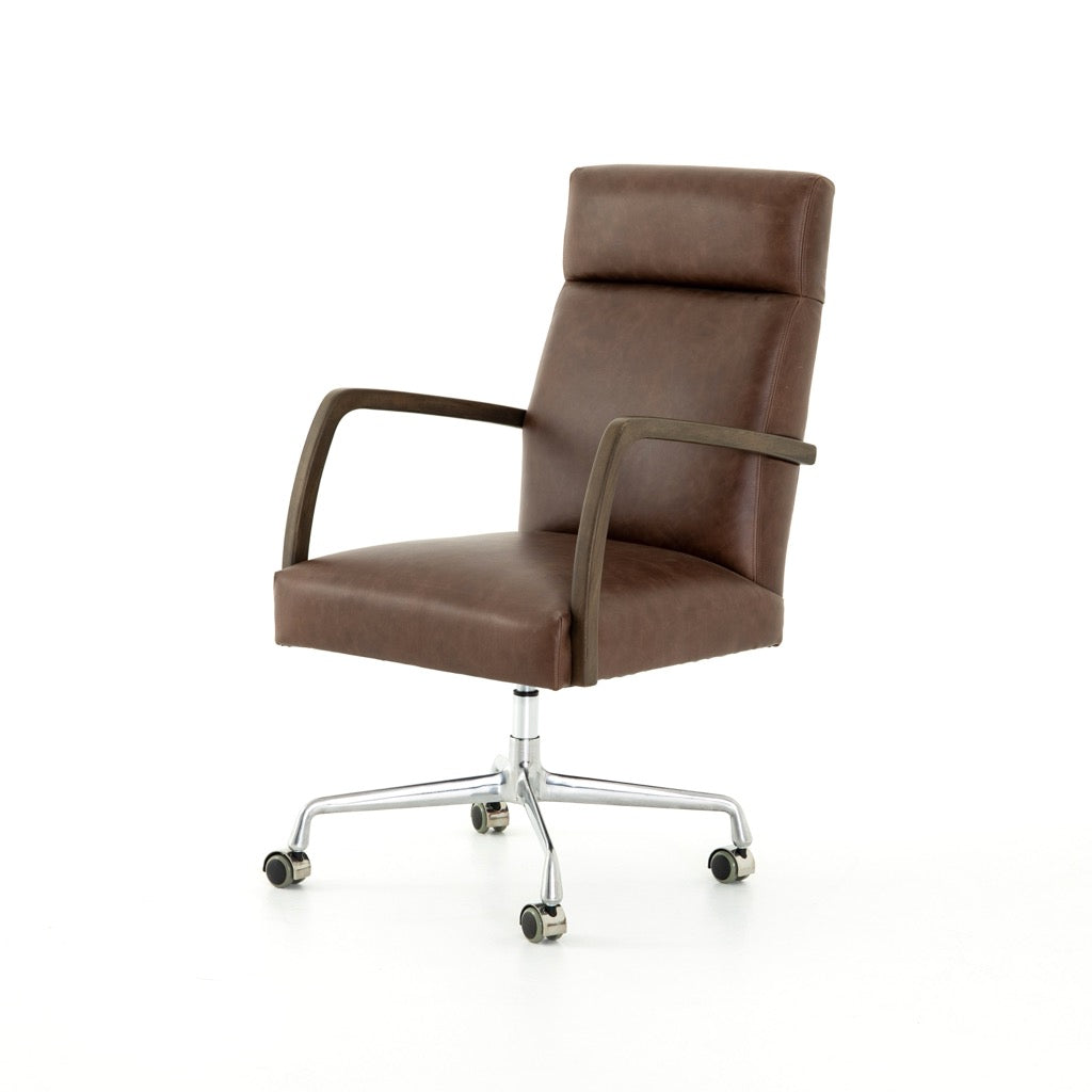 Bryson Desk Chair Havana Brown Angled View 105577-007
