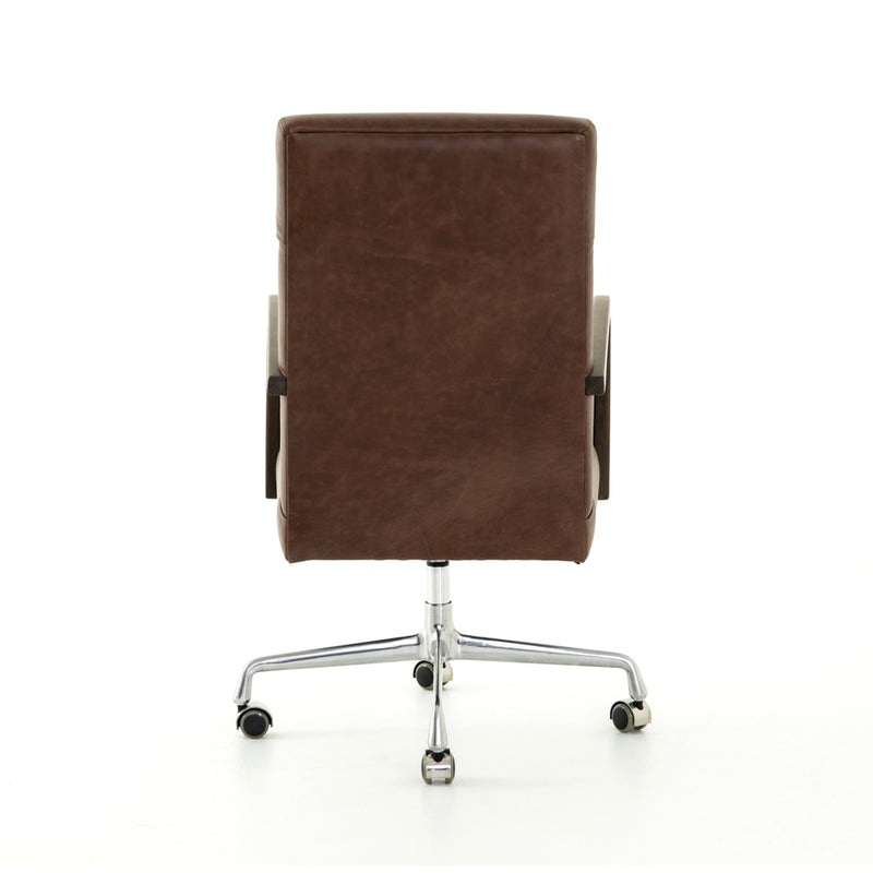 Four Hands Bryson Desk Chair Havana Brown Back View