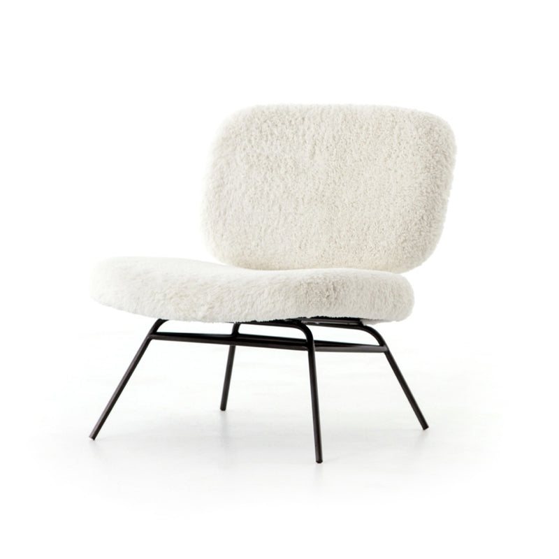 Four Hands Caleb Chair Ivory Angora