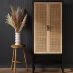 Caprice Narrow Cabinet Black Wash Mango Staged Image Four Hands