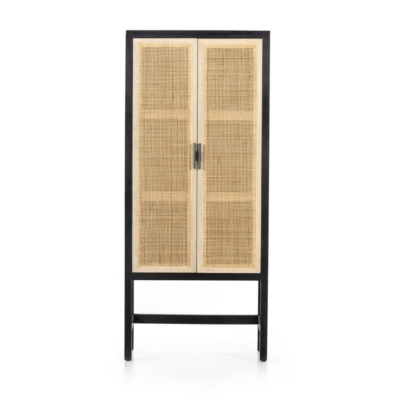 Caprice Narrow Cabinet Black Wash Mango Front View