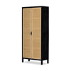 Caprice Tall Cabinet Black Wash Mango Angled View 234772-002
