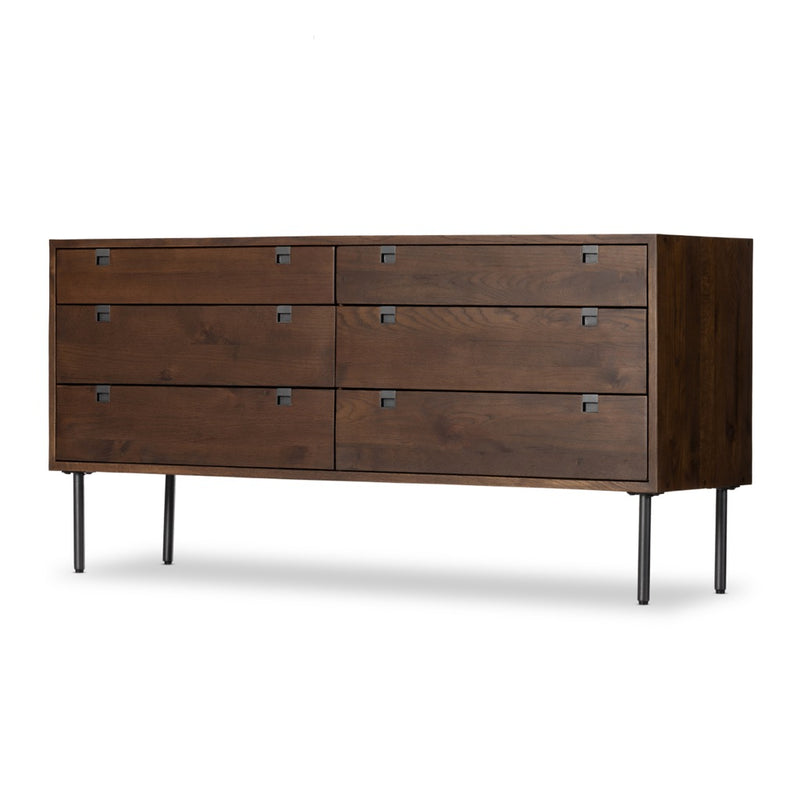 Carlisle 6 Drawer Dresser Russet Oak Angled View 101353-004
