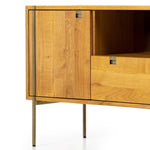 Carlisle Media Console Natural Oak Iron Details