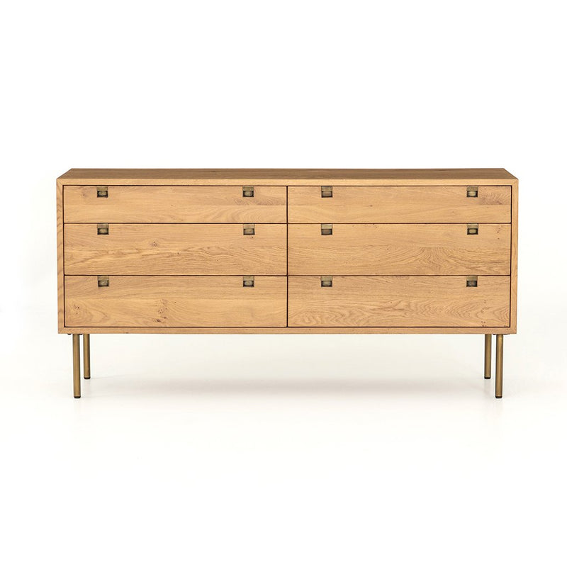 Carlisle 6 Drawer Oak Dresser Front View