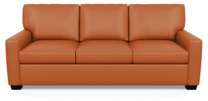 Carson Three Seat Leather Sofa by American Leather in Capri Sunrise