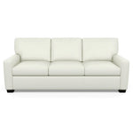 Carson Three Seat Leather Sofa by American Leather in Capri White