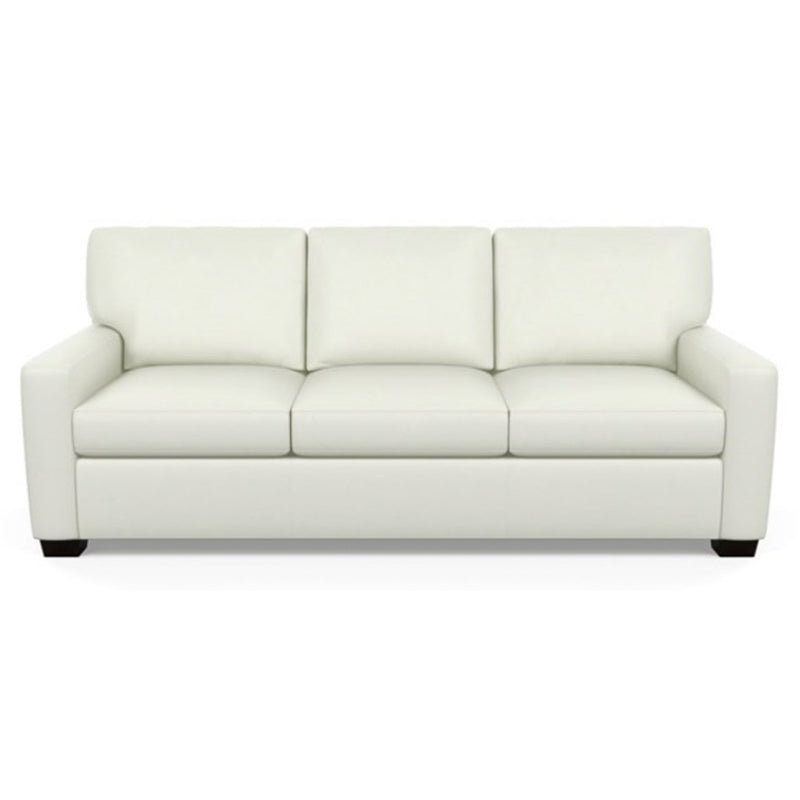 Carson Three Seat Leather Sofa by American Leather in Capri White