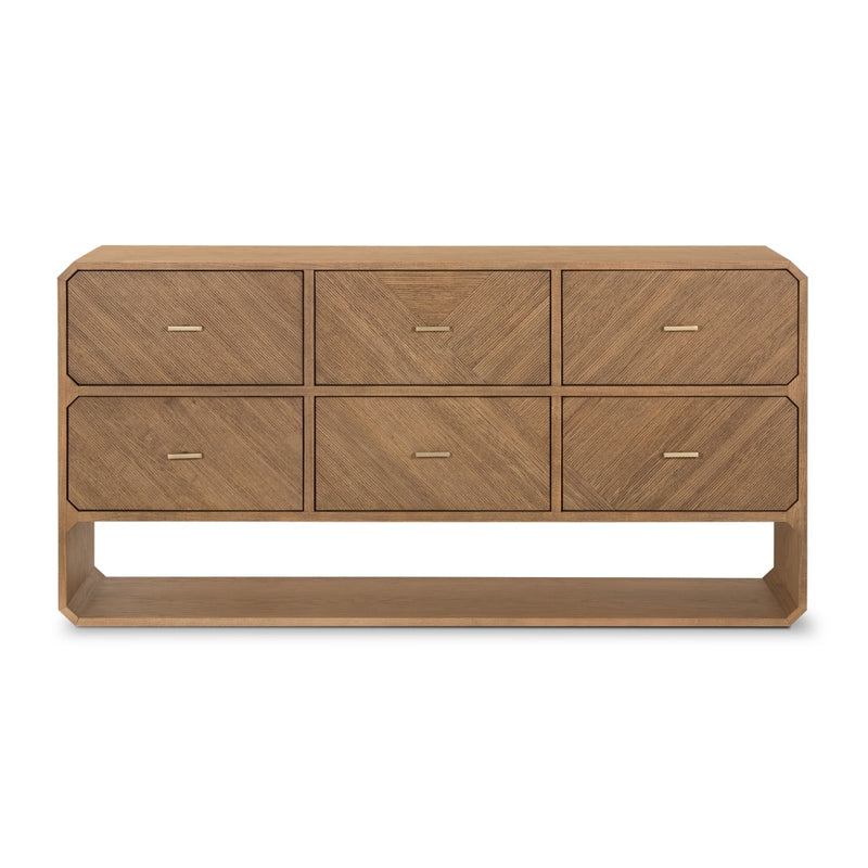 Caspian 6 Drawer Dresser Natural Ash Veneer Front View