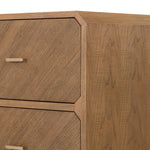 Caspian 6 Drawer Dresser Natural Ash Veneer Satin Brass Handles