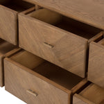 Caspian 6 Drawer Dresser Natural Ash Veneer Open Drawers