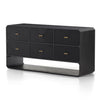 Caspian 6 Drawer Dresser-Black Ash Veneer front angled view