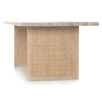 Clarita Dining Table side angled view featuring inset paneling