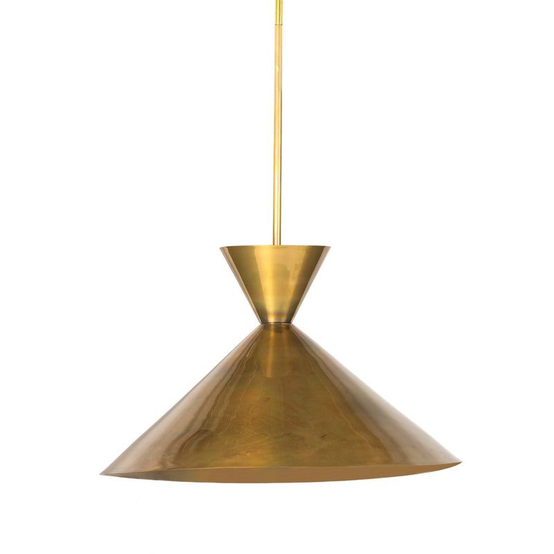 Clement Large Pendant Burnt Brass Front View Four Hands