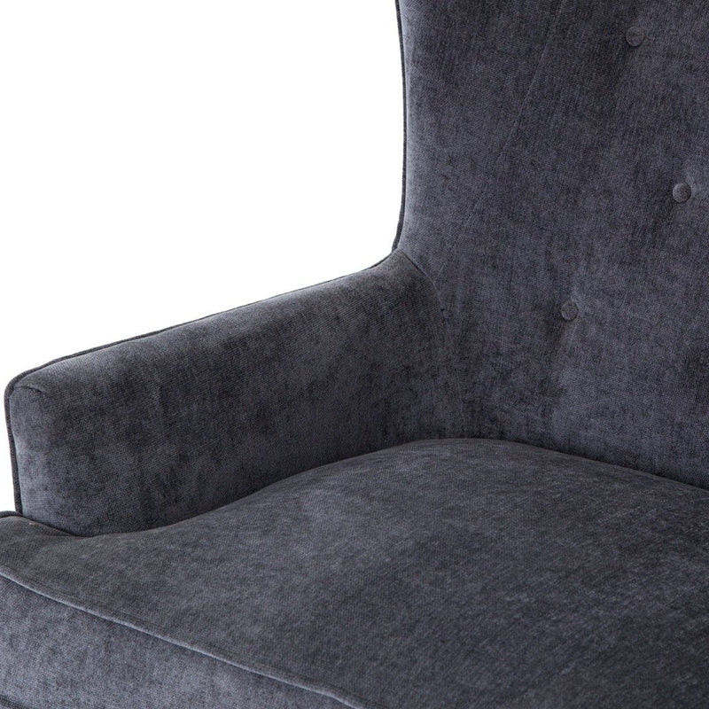 Clermont Chair - Charcoal Worn Velvet