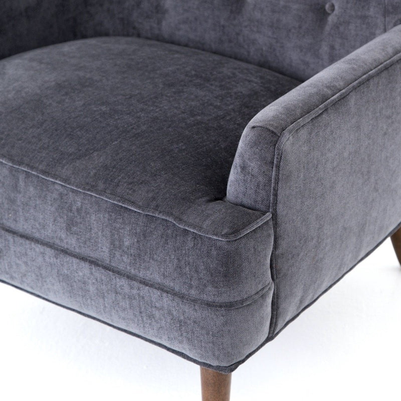 Clermont Chair - Charcoal Worn Velvet