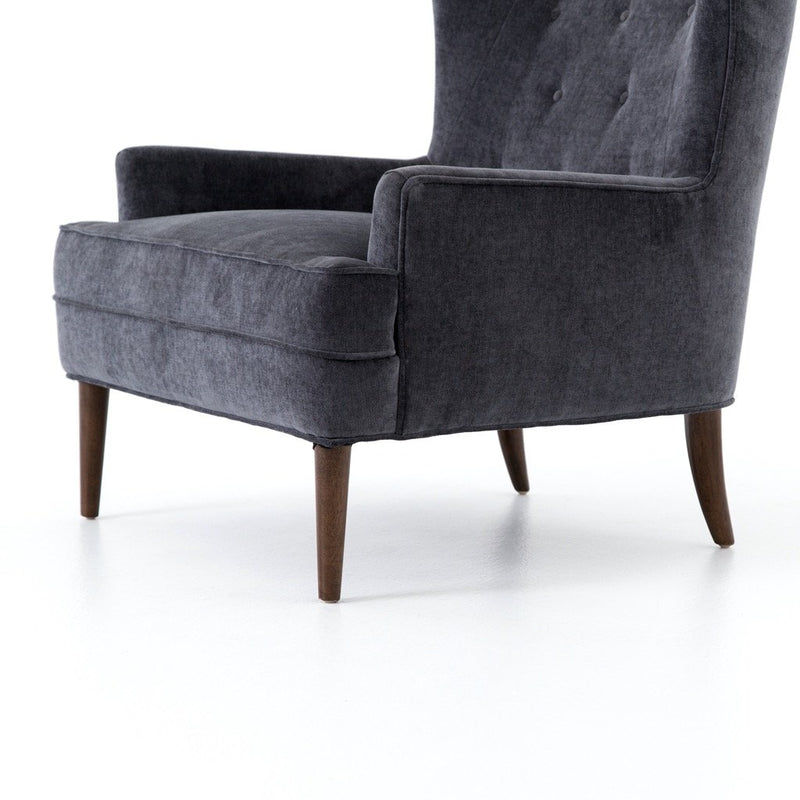 Clermont Chair - Charcoal Worn Velvet