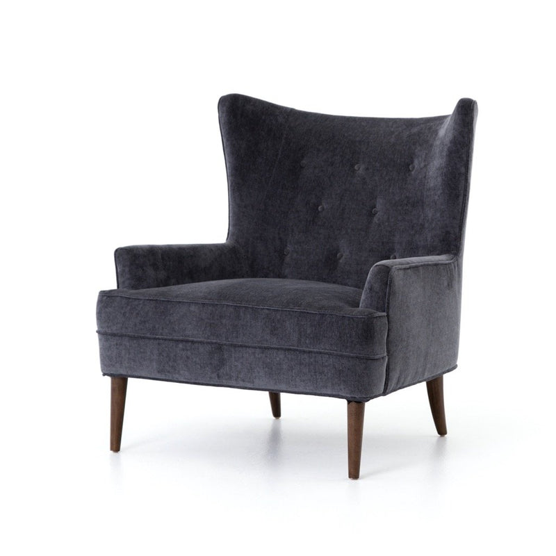 Clermont Chair - Charcoal Worn Velvet