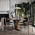 Cobain Round Dining Table Contemporary Pedestal Base Staged Image