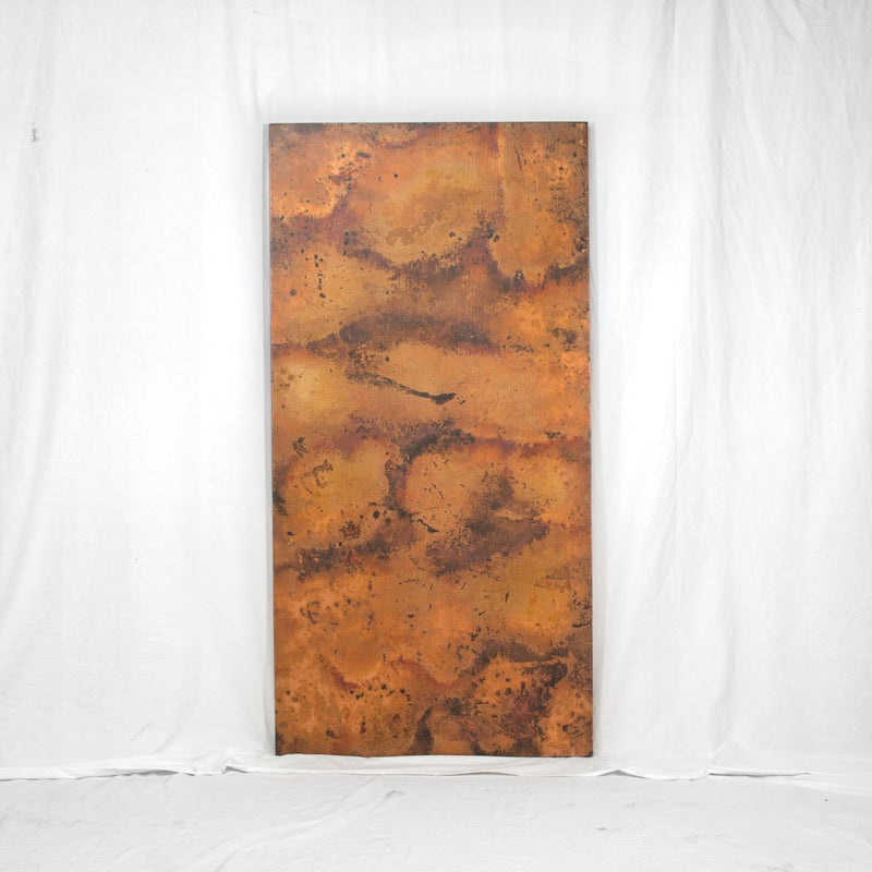 Hammered Copper Tabletop: Rectangle in Natural with Spots finish