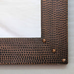 Hammered Copper Entryway Mirror - Dark